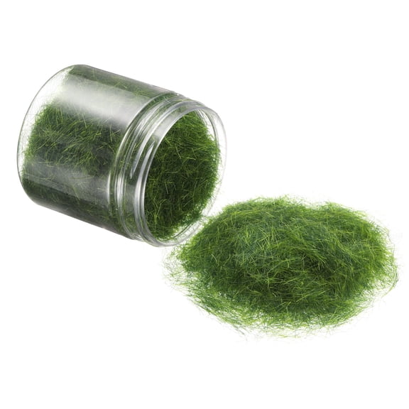 Uxcell Model Grass Terrain Powder, 185ml Capacity, Fake Miniature Flower Grass Tree 5mm Nylon Bottle Green - (Applications: DIY Dollhouse Fairy Garden Model Railway Landscape)
