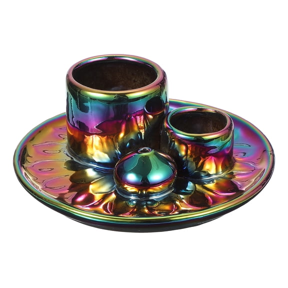 Uxcell Modern Incense Burner, 4 in 1 Ceramic Holder for Meditation, Colorful