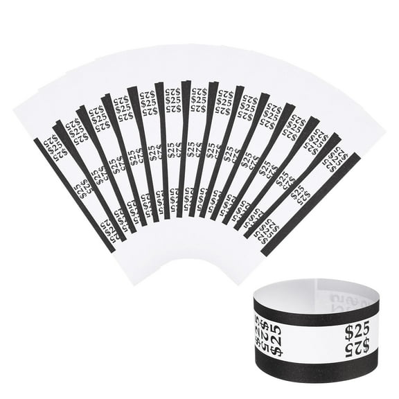 Uxcell Money Bands, Dollar Bill Wrappers Self-Adhesive Money Strap Self Sealing Bill Straps Sleeves Black