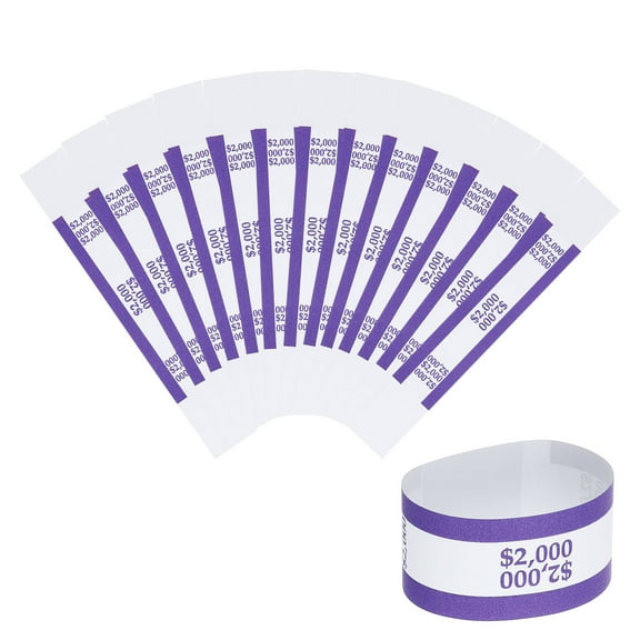 Uxcell Money Bands, Dollar Bill Wrappers Self-Adhesive Money Straps Self Sealing Bill Straps Sleeve Purple