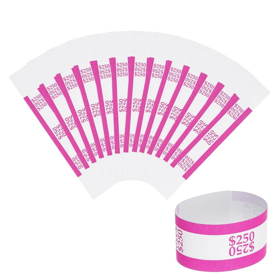 Uxcell Money Bands, Dollar Bill Wrappers Self-Adhesive Money Straps Self Sealing Bill Straps Sleeve Pink