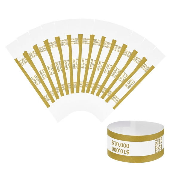 Uxcell Money Bands, Dollar Bill Wrappers Self-Adhesive Money Straps Self Sealing Bill Straps Sleeves Dark Yellow