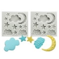 thumbnail image 1 of Uxcell Moon Star Cloud Clay Molds, 2 Pcs Silicone Miniature Clay Molds, Gray, 1 of 6