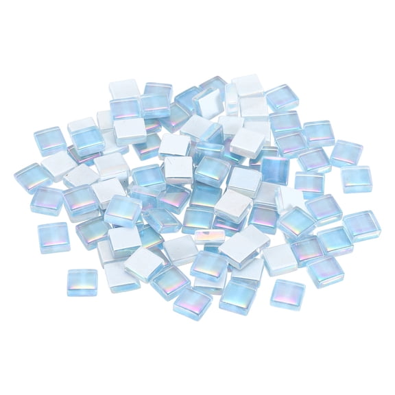 Uxcell Mosaic Tiles, 1 x 1cm Micro Glass Tiny Mini Mosaic Tile DIY Hobbies Handmade Crystal Free Stone Craft Material Creativity (AB Blue Pack of 110)