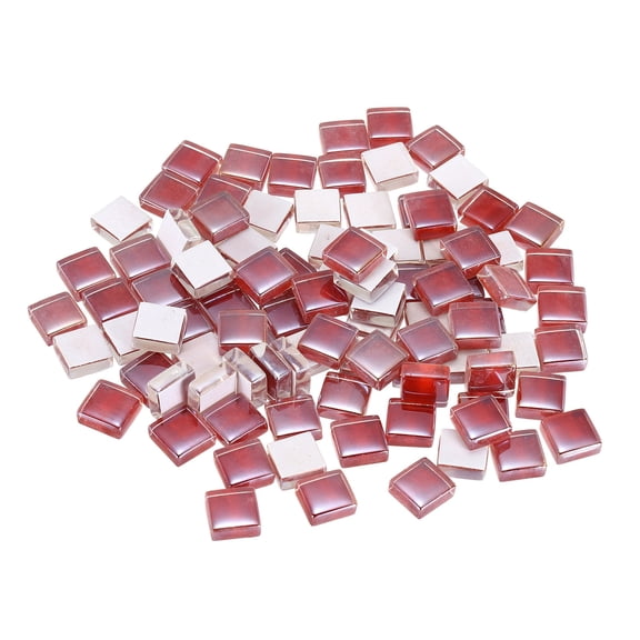 Uxcell Mosaic Tiles, 1 x 1cm Micro Glass Tiny Mini Mosaic Tile DIY Hobbies Handmade Crystal Free Stone Craft Material Creativity (AB Dark Red Pack of 110)