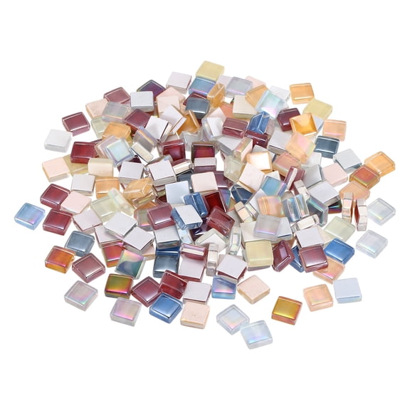 Uxcell Mosaic Tiles, 1 x 1cm Micro Glass Tiny Mini Mosaic Tile DIY Hobbies Handmade Crystal Free Stone Craft Material Creativity (AB Mixed Color Series Pack of 200)