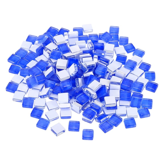 Uxcell Mosaic Tiles, 1 x 1cm Micro Glass Tiny Mini Mosaic Tile DIY Hobbies Handmade Crystal Free Stone Craft Material Creativity (Cobalt Blue Pack of 200)