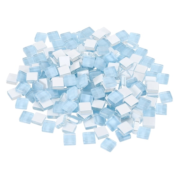 Uxcell Mosaic Tiles, 1 x 1cm Micro Glass Tiny Mini Mosaic Tile DIY Hobbies Handmade Crystal Free Stone Craft Material Creativity (Light Blue Pack of 200)
