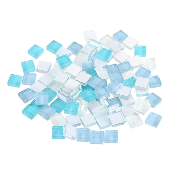 Uxcell Mosaic Tiles, 1 x 1cm Micro Glass Tiny Mini Mosaic Tile DIY Hobbies Handmade Crystal Free Stone Craft Material Creativity (Light Blue Series Pack of 110)