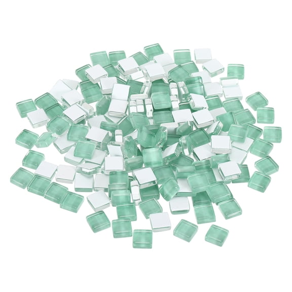 Uxcell Mosaic Tiles, 1 x 1cm Micro Glass Tiny Mini Mosaic Tile DIY Hobbies Handmade Crystal Free Stone Craft Material Creativity (Mist Green Pack of 200)