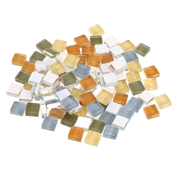 Uxcell Mosaic Tiles, 1 x 1cm Micro Glass Tiny Mini Mosaic Tile DIY Hobbies Handmade Crystal Free Stone Craft Material Creativity (Olive Series Pack of 110)