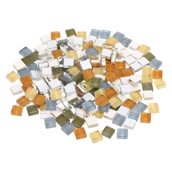 Uxcell Mosaic Tiles, 1 x 1cm Micro Glass Tiny Mini Mosaic Tile DIY Hobbies Handmade Crystal Free Stone Craft Material Creativity (Olive Series Pack of 200)