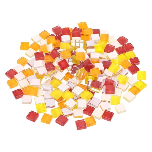 Uxcell Mosaic Tiles, 1 x 1cm Micro Glass Tiny Mini Mosaic Tile DIY Hobbies Handmade Crystal Free Stone Craft Material Creativity (Red Orange Series Pack of 200)