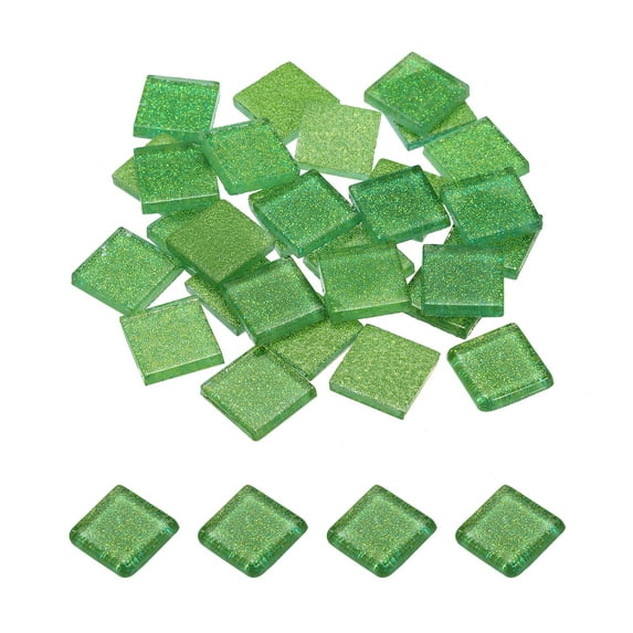 Uxcell Mosaic Tiles, Glass Tiles 2 x 2cm for DIY Crafts, 25Pack(100g, Fluorescent Green)