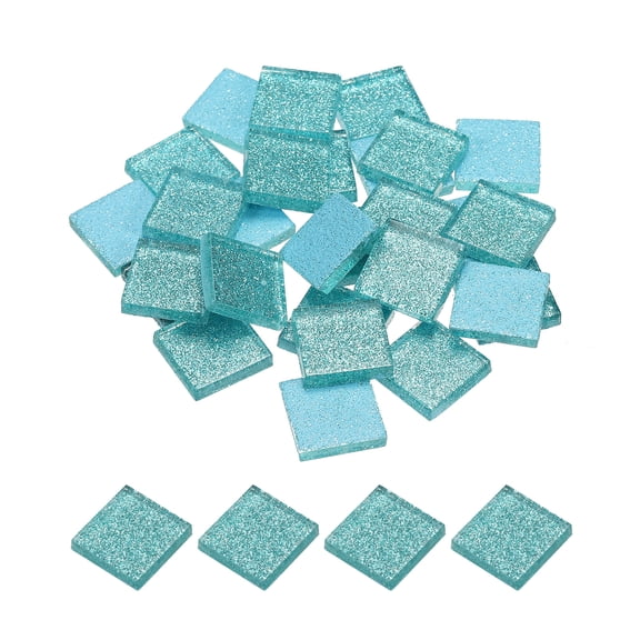 Uxcell Mosaic Tiles, Glass Tiles 2 x 2cm for DIY Crafts, 25Pack(100g, Light Blue)