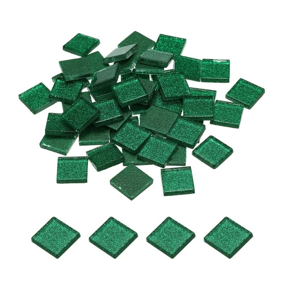 Uxcell Mosaic Tiles, Glass Tiles 2 x 2cm for DIY Crafts, 50Pack(200g, Green)