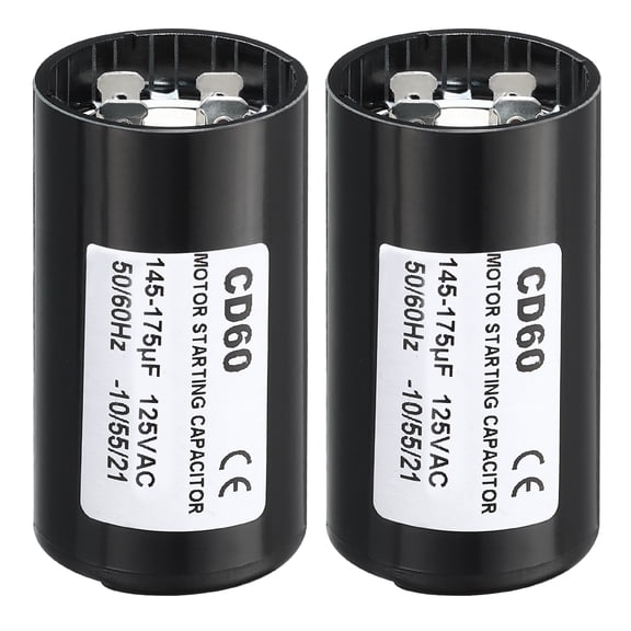 Uxcell Motor Start Capacitor 145-175uF/Mfd 125V 50/60Hz CD60 Run Capacitor 2 Pack