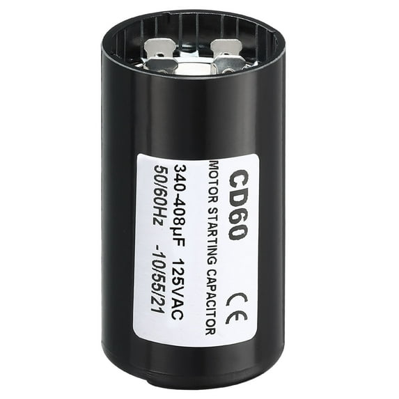 Uxcell Motor Start Capacitor 340-408uF/Mfd 125V 50/60Hz CD60 Run Capacitor