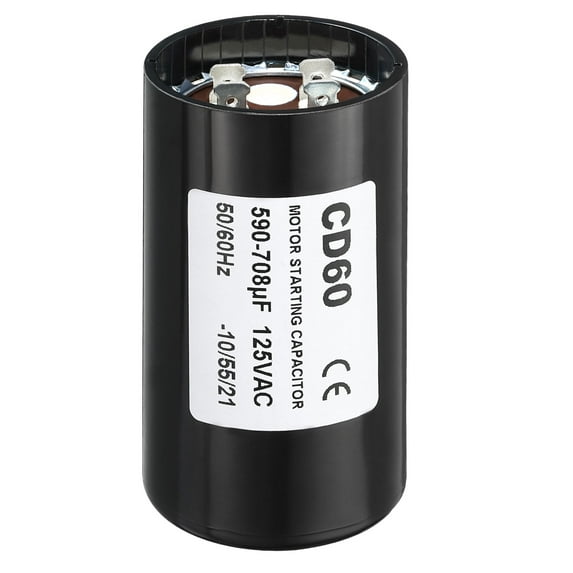 Uxcell Motor Start Capacitor 590-708uF/Mfd 125V 50/60Hz CD60 Run Capacitor