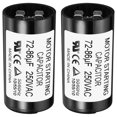 thumbnail image 1 of Uxcell Motor Start Capacitor 72-86uF/Mfd 250V 50/60Hz CD60 Run Capacitor 2 Pack, 1 of 5