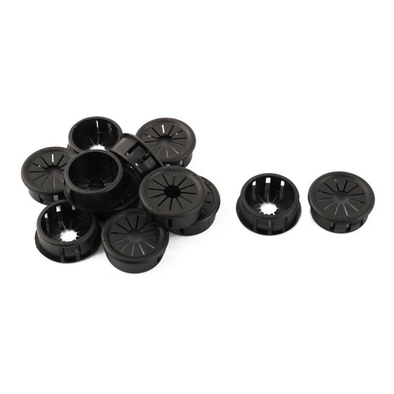 Uxcell Mount Hole Plastic Snap Locking Bushing Grommet Snap Bushing 0.98" Dia Black 12 Pcs