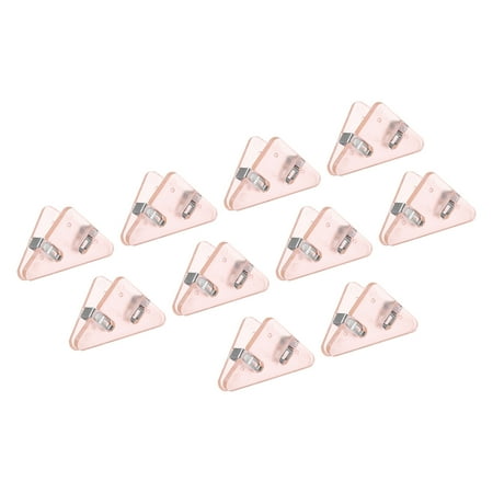 Uxcell Multifunctional Document Clip,10Pack Triangular Clip for Book Page Corner,Clear Pink