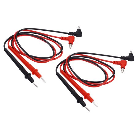 Uxcell Multimeter Test Set, 2 Set Banana Plug 1000V 10A Test Cable with Probes, Black Red