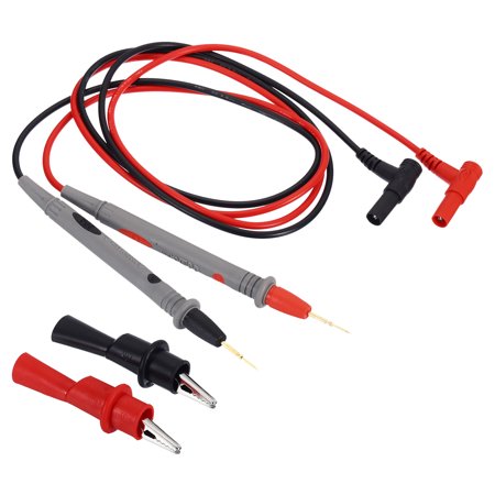 Uxcell Multimeter Test Set, Banana Plug 1000V 20A Pen Probe Test Cable with Alligator Clips, Black Red