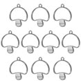 thumbnail image 1 of Uxcell Mushroom Shaped Alloy Open Back Bezel Pendants DIY Hollow Resin Frame, Black 10 Pack, 1 of 5