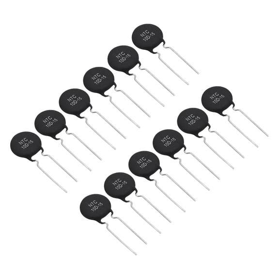 Uxcell NTC Thermistors Resistors, 12Pcs 10 Ohm NTC10D-15 High Sensitivity Inrush Current Limiter Negative Temperature Coefficient Thermistor Temperature Sensor for Measuring Temperature