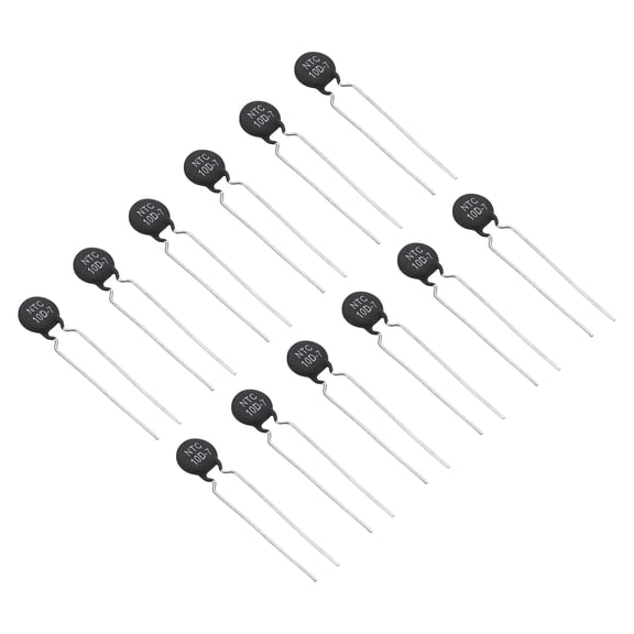 Uxcell NTC Thermistors Resistors, 12Pcs 10 Ohm NTC10D-7 High Sensitivity Inrush Current Limiter Negative Temperature Coefficient Thermistor Temperature Sensor for Measuring Temperature