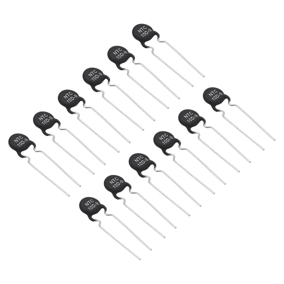 Uxcell NTC Thermistors Resistors, 12Pcs 10 Ohm NTC10D-9 High Sensitivity Inrush Current Limiter Negative Temperature Coefficient Thermistor Temperature Sensor for Measuring Temperature