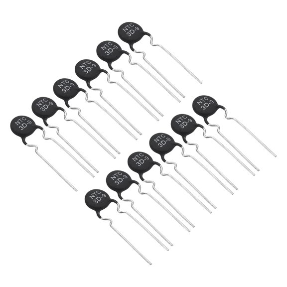 Uxcell NTC Thermistors Resistors, 12Pcs 3 Ohm NTC3D-9 High Sensitivity Inrush Current Limiter Negative Temperature Coefficient Thermistor Temperature Sensor for Measuring Temperature