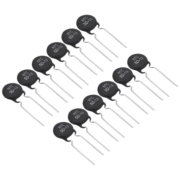 Uxcell NTC Thermistors Resistors, 12Pcs 5 Ohm NTC5D-13 High Sensitivity Inrush Current Limiter Negative Temperature Coefficient Thermistor Temperature Sensor for Measuring Temperature