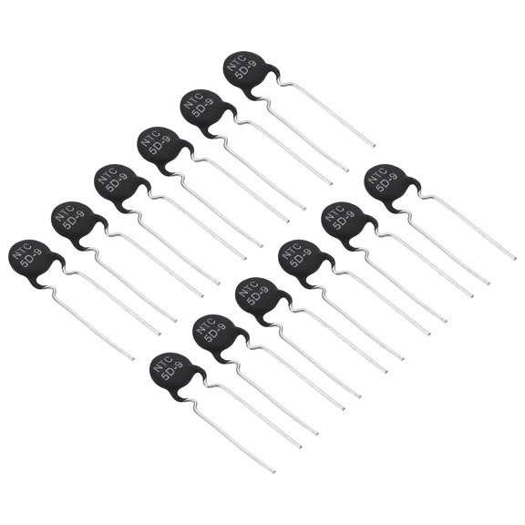 Uxcell NTC Thermistors Resistors, 12Pcs 5 Ohm NTC5D-9 High Sensitivity Inrush Current Limiter Negative Temperature Coefficient Thermistor Temperature Sensor for Measuring Temperature