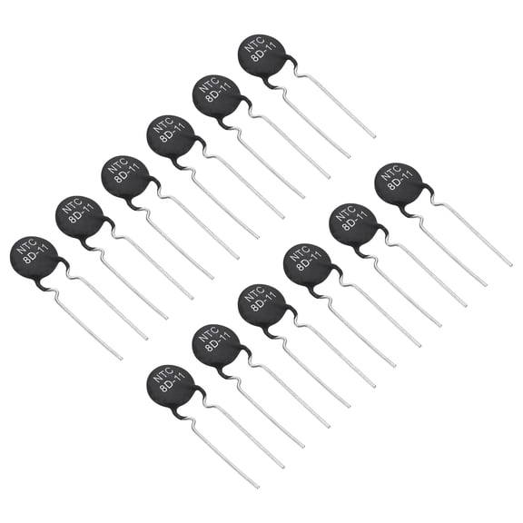 Uxcell NTC Thermistors Resistors, 12Pcs 8 Ohm NTC8D-11 High Sensitivity Inrush Current Limiter Negative Temperature Coefficient Thermistor Temperature Sensor for Measuring Temperature