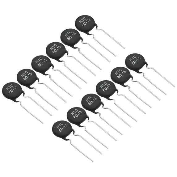Uxcell NTC Thermistors Resistors, 12Pcs 8 Ohm NTC8D-13 High Sensitivity Inrush Current Limiter Negative Temperature Coefficient Thermistor Temperature Sensor for Measuring Temperature