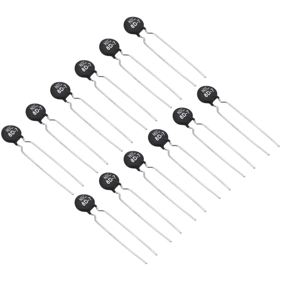 Uxcell NTC Thermistors Resistors, 12Pcs 8 Ohm NTC8D-7 High Sensitivity Inrush Current Limiter Negative Temperature Coefficient Thermistor Temperature Sensor for Measuring Temperature