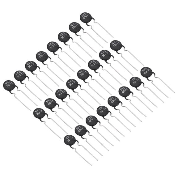 Uxcell NTC Thermistors Resistors, 24Pcs 8 Ohm NTC8D-11 High Sensitivity Inrush Current Limiter Negative Temperature Coefficient Thermistor Temperature Sensor for Measuring Temperature
