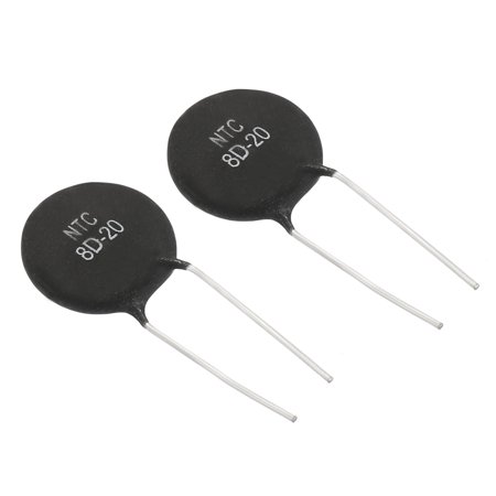Uxcell NTC Thermistors Resistors, 2Pcs 8 Ohm NTC 8 D-20 High Sensitivity Current Limiter Temperature Sensor