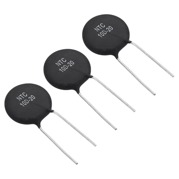 Uxcell NTC Thermistors Resistors, 3Pcs 10 Ohm NTC10D-20 High Sensitivity Inrush Current Limiter Negative Temperature Coefficient Thermistor Temperature Sensor for Measuring Temperature