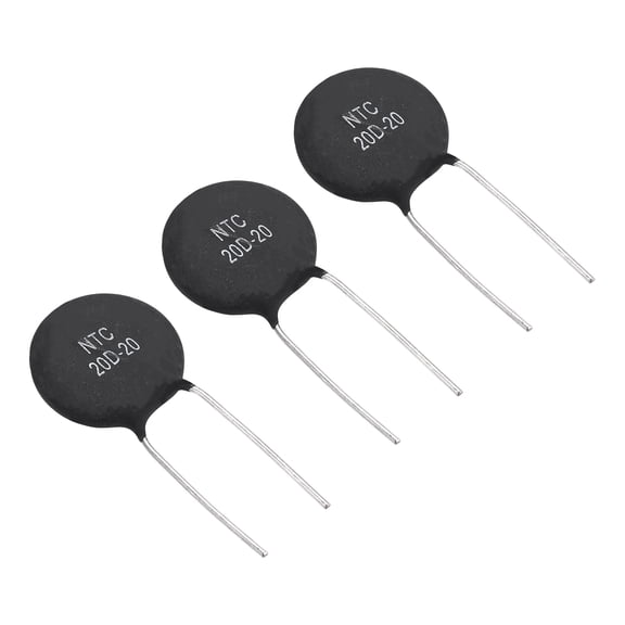 Uxcell NTC Thermistors Resistors, 3Pcs 20 Ohm NTC20D-20 High Sensitivity Inrush Current Limiter Negative Temperature Coefficient Thermistor Temperature Sensor for Measuring Temperature