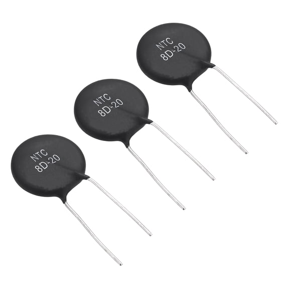 Uxcell NTC Thermistors Resistors, 3Pcs 8 Ohm NTC8D-20 High Sensitivity Inrush Current Limiter Negative Temperature Coefficient Thermistor Temperature Sensor for Measuring Temperature