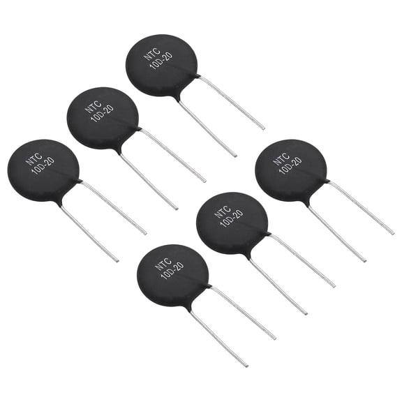Uxcell NTC Thermistors Resistors, 6Pcs 10 Ohm NTC10D-20 High Sensitivity Inrush Current Limiter Negative Temperature Coefficient Thermistor Temperature Sensor for Measuring Temperature