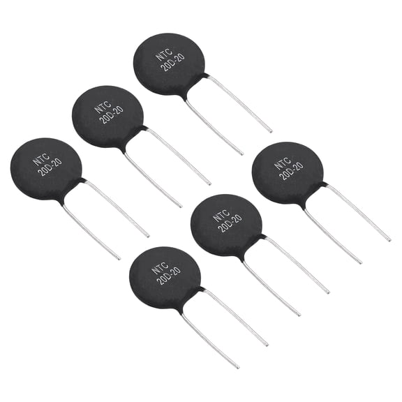 Uxcell NTC Thermistors Resistors, 6Pcs 20 Ohm NTC20D-20 High Sensitivity Inrush Current Limiter Negative Temperature Coefficient Thermistor Temperature Sensor for Measuring Temperature