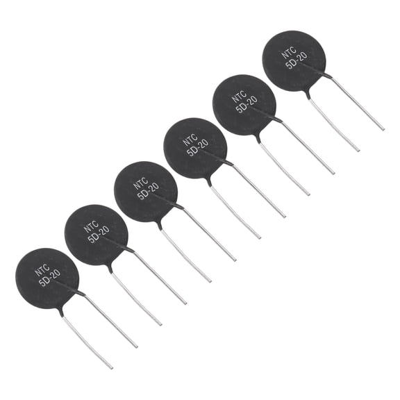 Uxcell NTC Thermistors Resistors, 6Pcs 5 Ohm 7A NTC5D-20 High Sensitivity Inrush Current Limiter Negative Temperature Coefficient Thermistor Temperature Sensor for Measuring Temperature