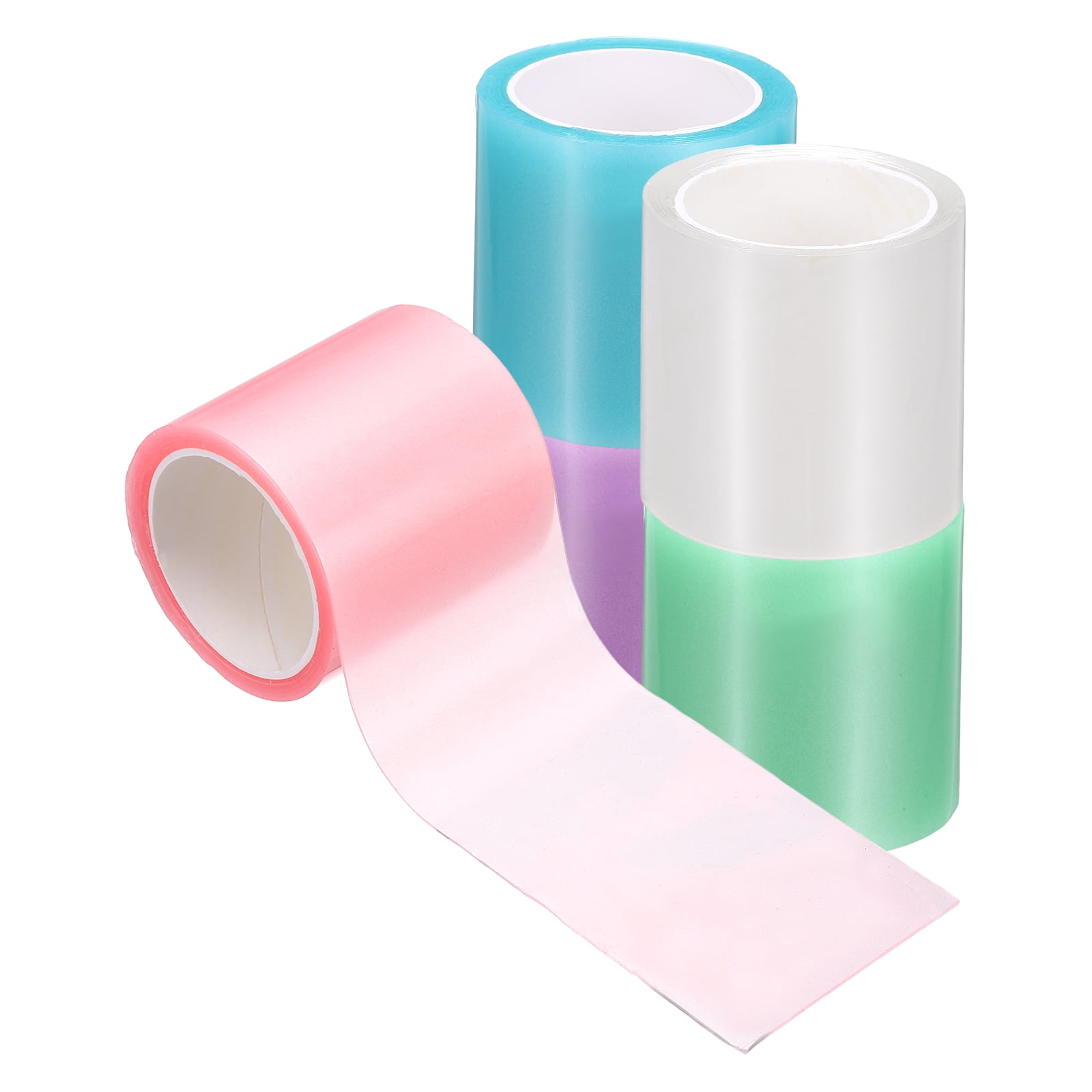 Uxcell Nano Tape 1 x 118 Inch, 5 Pcs Double Sided Nano Bubble Tape, Adhesive DIY Arts Crafts Ball Maker, Pink/Blue/Purple/Green/Transparent