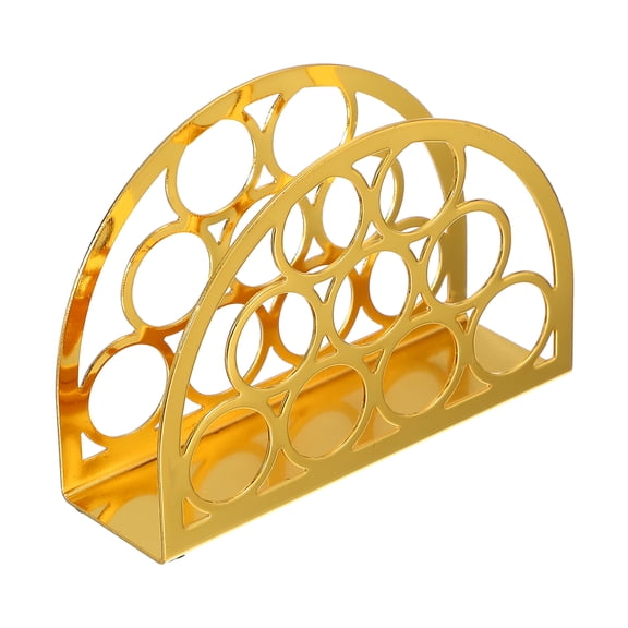 Uxcell Napkin Holder, Metal Napkin Dispenser Round Tissue Paper Dispenser Free Standing for Kitchen, Restaurant, Coffee Shop, Dining Room, Table Decor, Gold