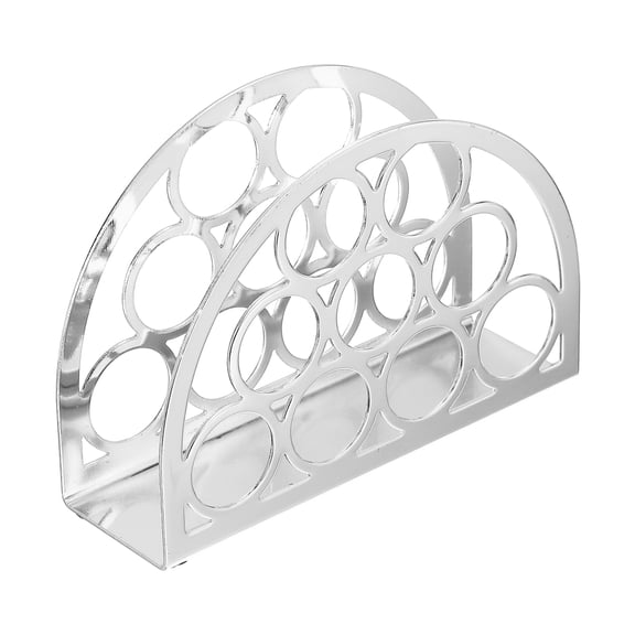 Uxcell Napkin Holder, Metal Napkin Dispenser Round Tissue Paper Dispenser Free Standing for Kitchen, Restaurant, Coffee Shop, Dining Room, Table Decor, Silver