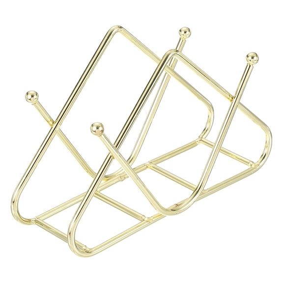 Uxcell Napkin Holder, Metal Napkin Dispenser V-Shape Hollow Tissue Paper Dispenser Free Standing for Kitchen, Restaurant, Coffee Shop, Dining Room, Table Decor, Gold